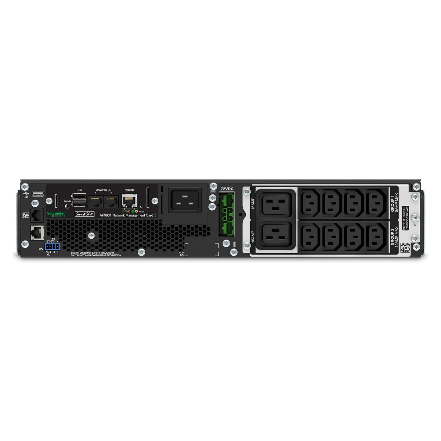 APC Smart-UPS SRT Rack SRT2200RMXLI-NC 1980W 2200VA 2 HE inkl. Netzwerkkarte