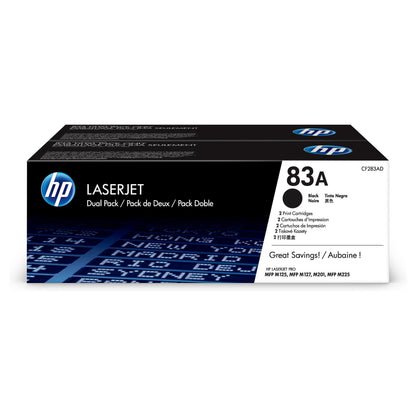 HP 83A - 2er-Pack - Schwarz - original - LaserJet - Tonerpatrone (CF283AD) - fr LaserJet Pro M201, M202, MFP M125, MFP M127, MFP M225