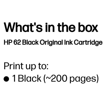 HP 62 original Ink cartridge C2P04AE UUS black standard capacity 1-pack