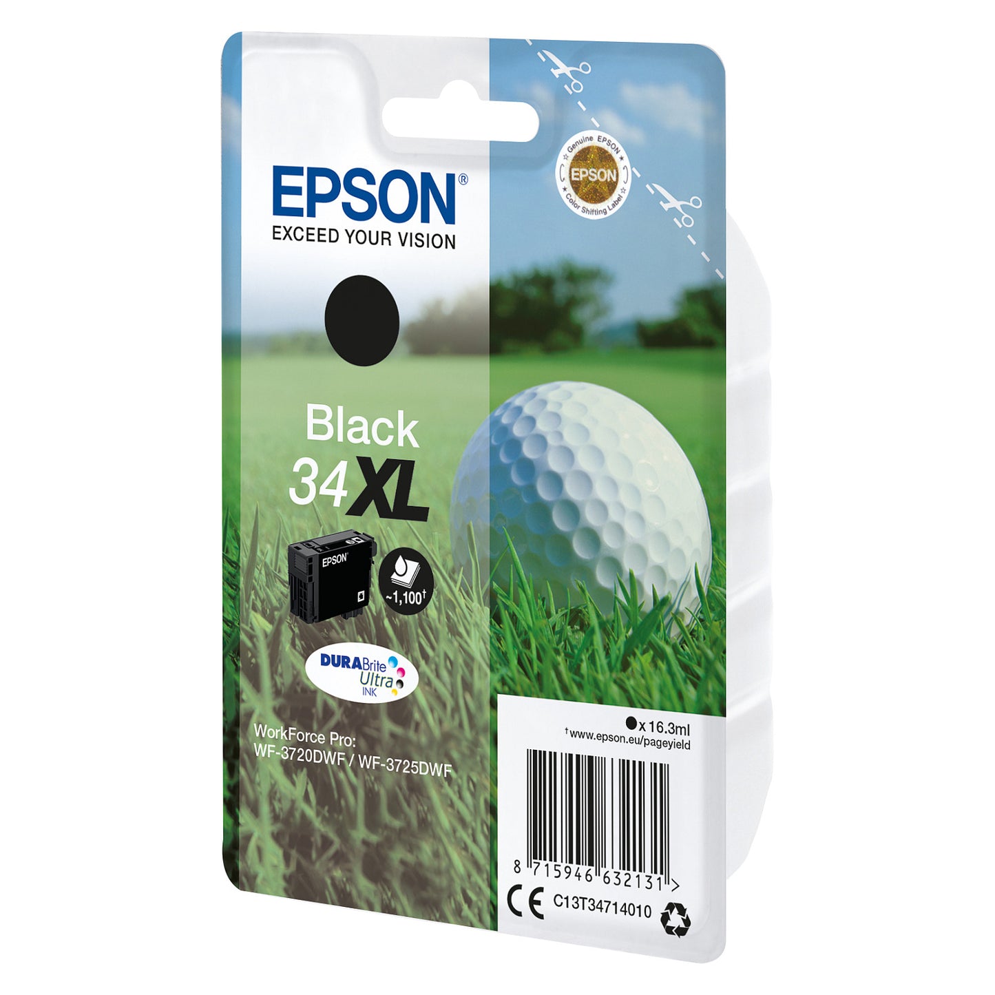 Epson Tinte 34XL C13T34714010 Schwarz bis zu 1.100 Seiten