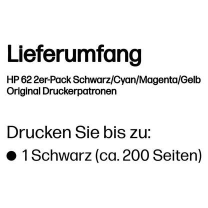 HP Tinte 62 N9J71AE Schwarz & Color (Cyan/Magenta/Gelb)