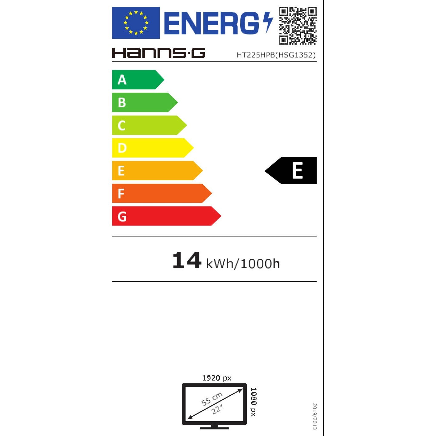 Hannspree 54.6cm (21.5") HT225HPB 16:9 M-Touch HDMI+DP blac