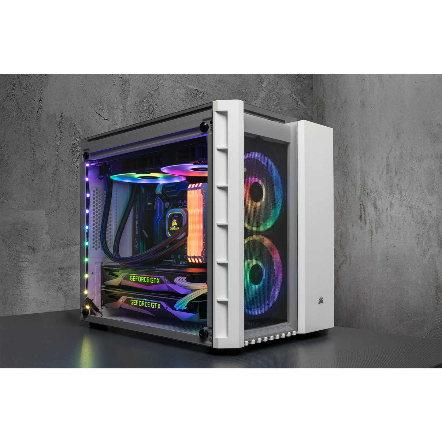 MIDI Corsair Crystal Series 280X RGB weiß. Glasfenster