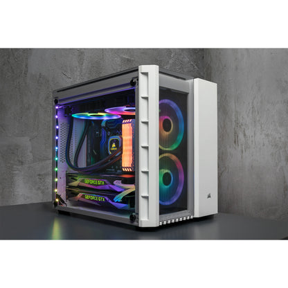 MIDI Corsair Crystal Series 280X RGB weiß. Glasfenster