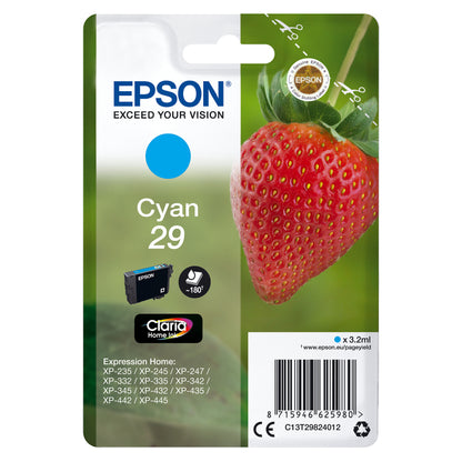 Epson Tinte 29 C13T29824012 Cyan bis zu 180 Seiten