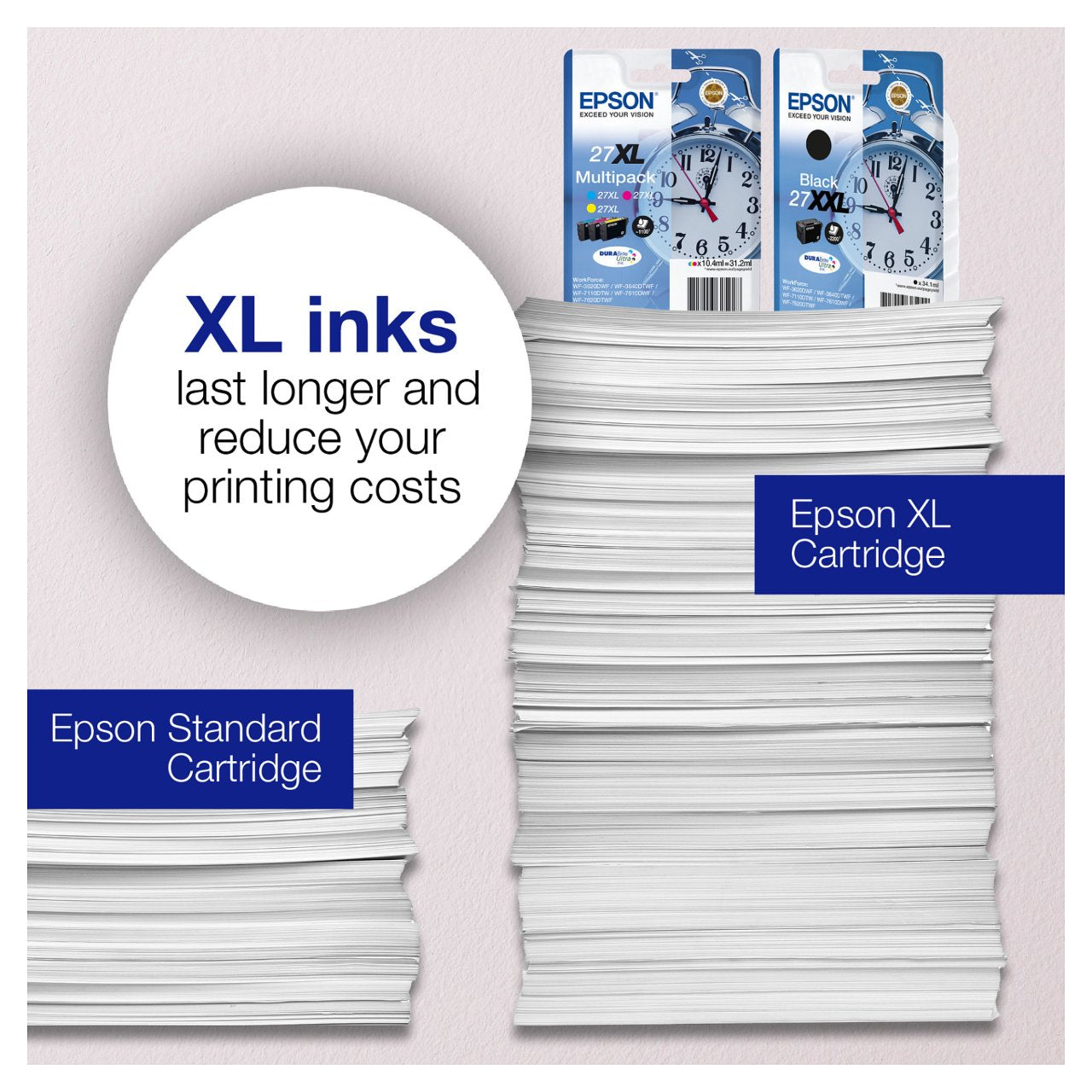 Epson Tinte 27XL C13T27154012 3er Multipack (CMY) bis zu 1.100 Seiten