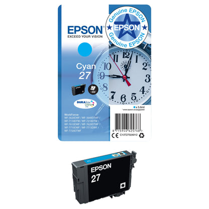 Epson Tinte 27XL C13T27154012 3er Multipack (CMY) bis zu 1.100 Seiten