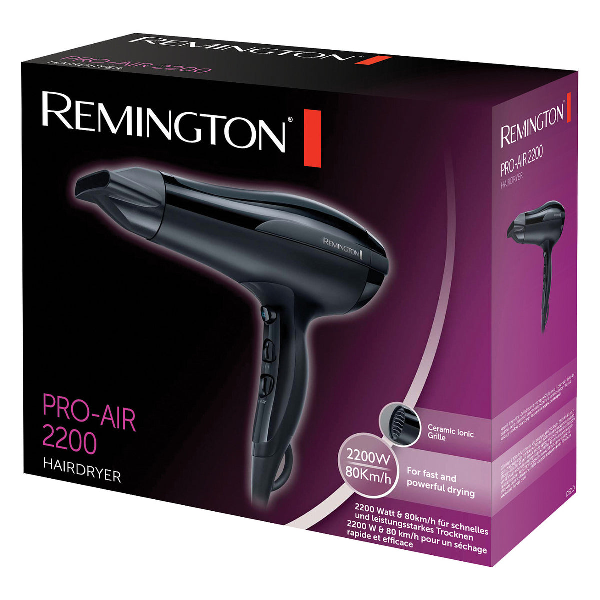 Remington Hair Dryer Pro Air 2200W Haartrockner Schwarz D5210