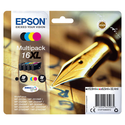 Epson Tinte 16XL C13T16364012 4er Multipack (BKMCY) bis zu 450 Seiten