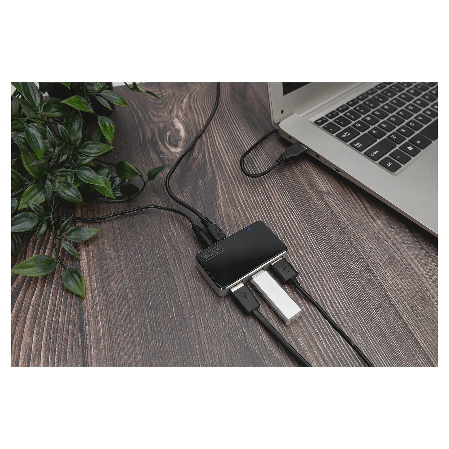 DIGITUS USB-Hub 4-Port 2.0->4xA2.0 m.Netzteil schwarz