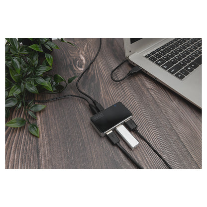 DIGITUS USB-Hub 4-Port 2.0->4xA2.0 m.Netzteil schwarz