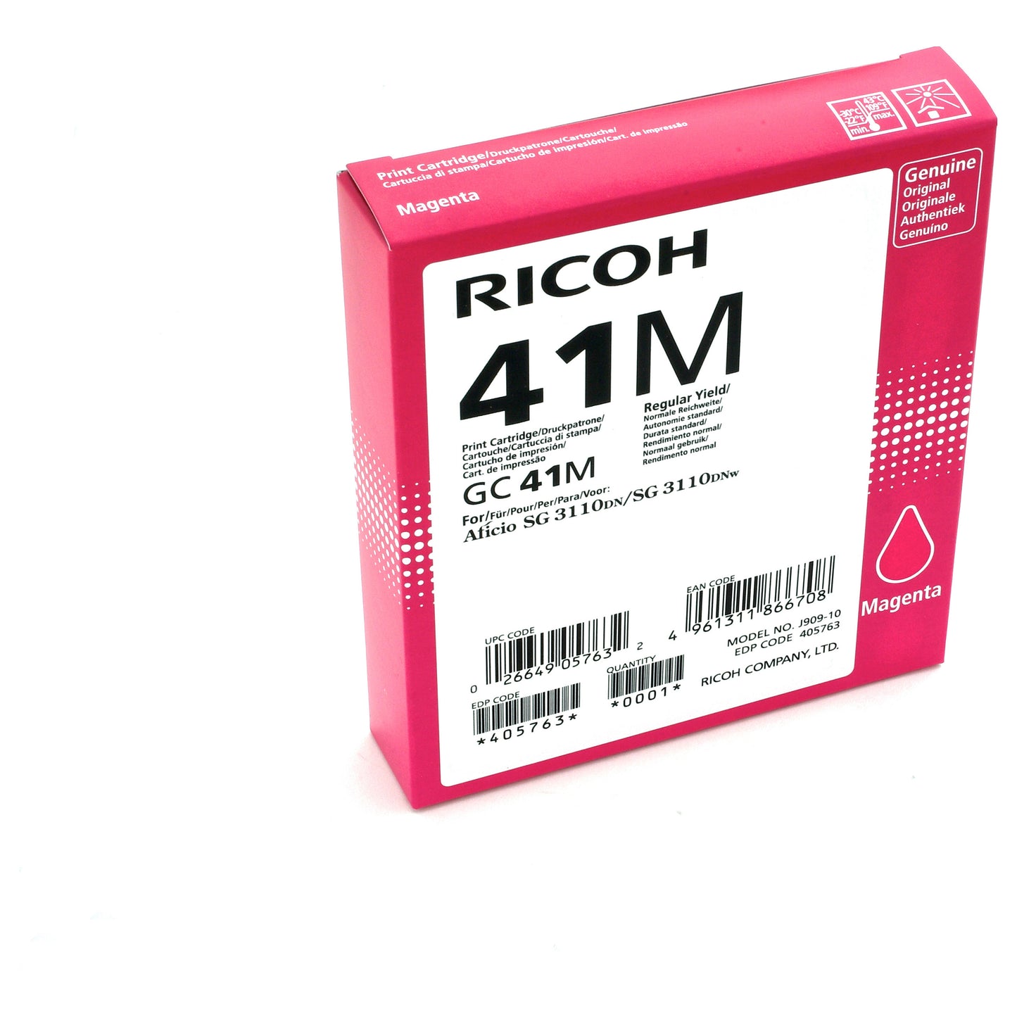 Ricoh Tinte 405763 magenta GC41M bis zu 2.200 Seiten ISO/IEC 24711