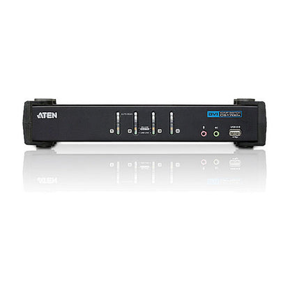 DATA KVM Desktop Switch 4-Port USB DVI KVM Switch with Audio & USB 2.0 Hub (KVM Cables included) ATEN