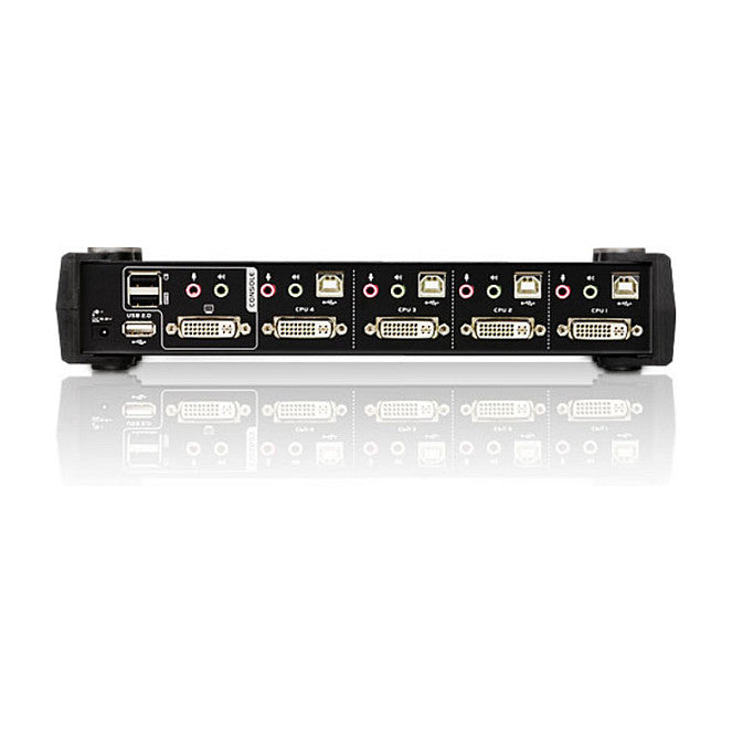 DATA KVM Desktop Switch 4-Port USB DVI KVM Switch with Audio & USB 2.0 Hub (KVM Cables included) ATEN