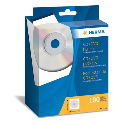 CD/DVD Hllen wei 124x124 100 Stck selbstklebend 1140