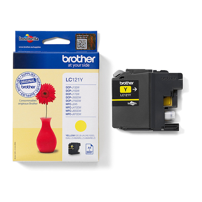Brother Tinte LC-121Y Gelb bis zu 300 Seiten A4 nach ISO 24711