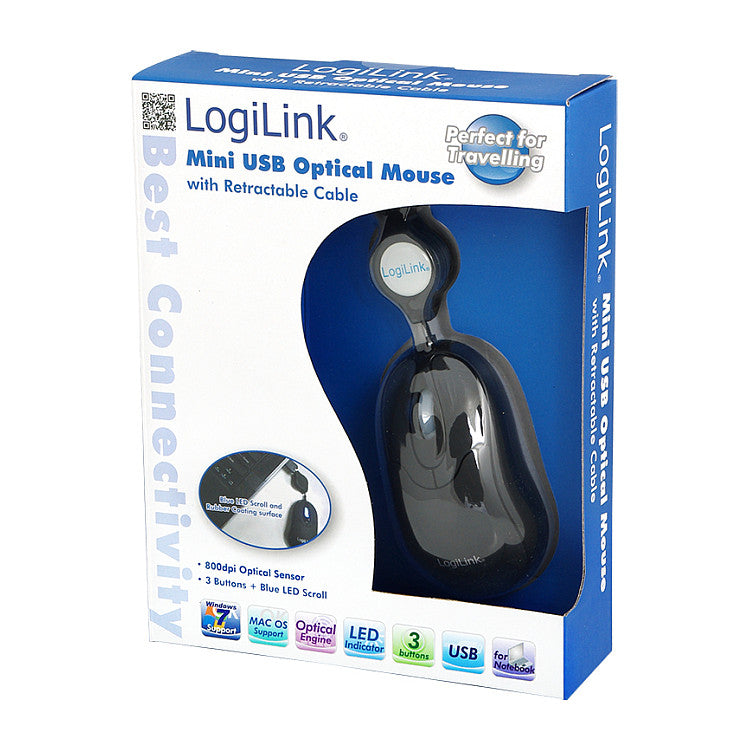 LogiLink opt.Maus Mini Kabeleinzug