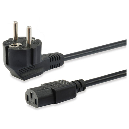 Equip Netzkabel Anschl. Schukon. 1.80m gewinkelt schwarz Polybeutel