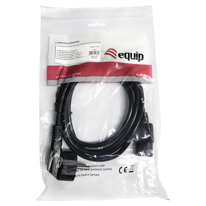 Equip Netzkabel Anschl. Schukon. 1.80m gewinkelt schwarz Polybeutel