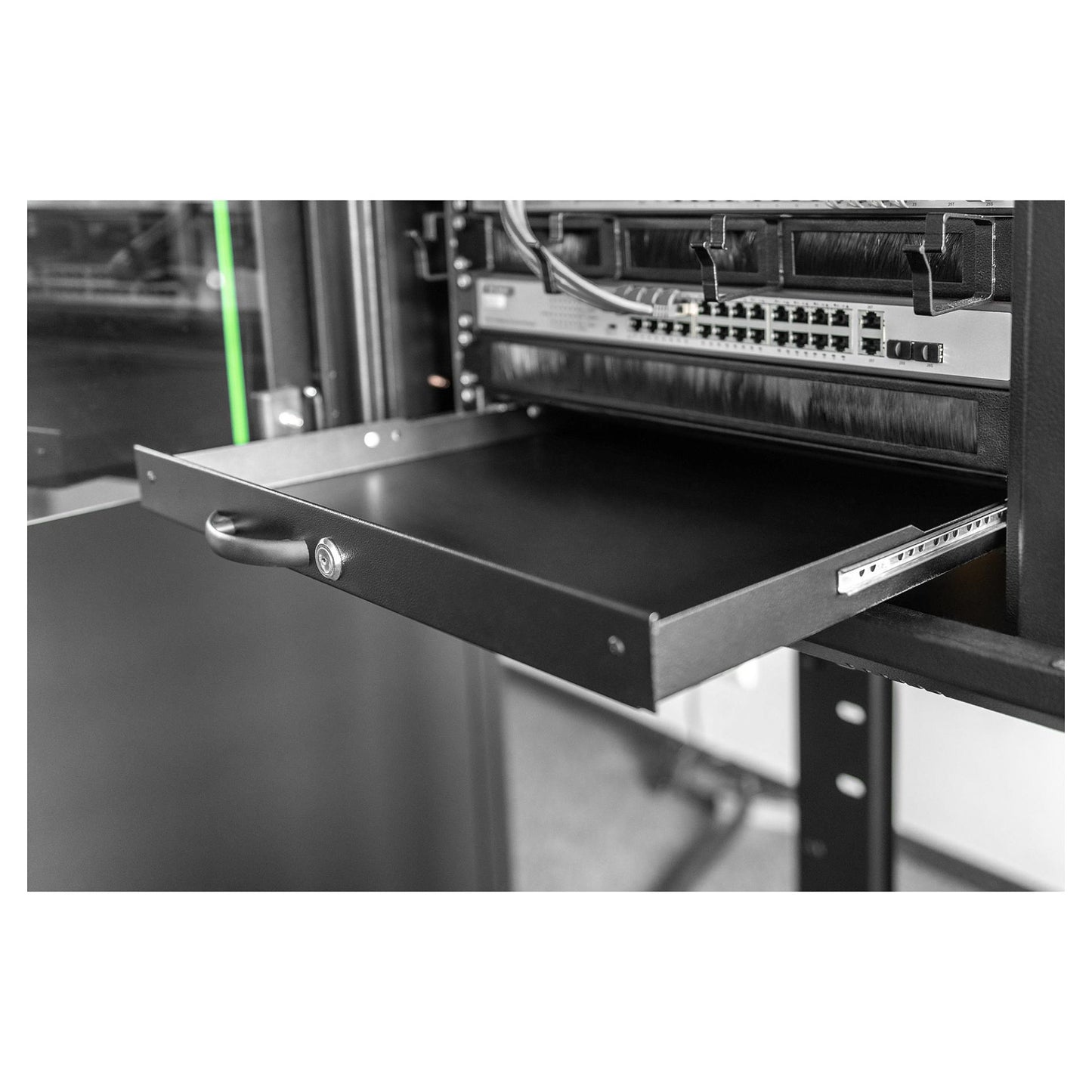 DIGITUS Schublade 1HE 483mm schwarz abschließbar