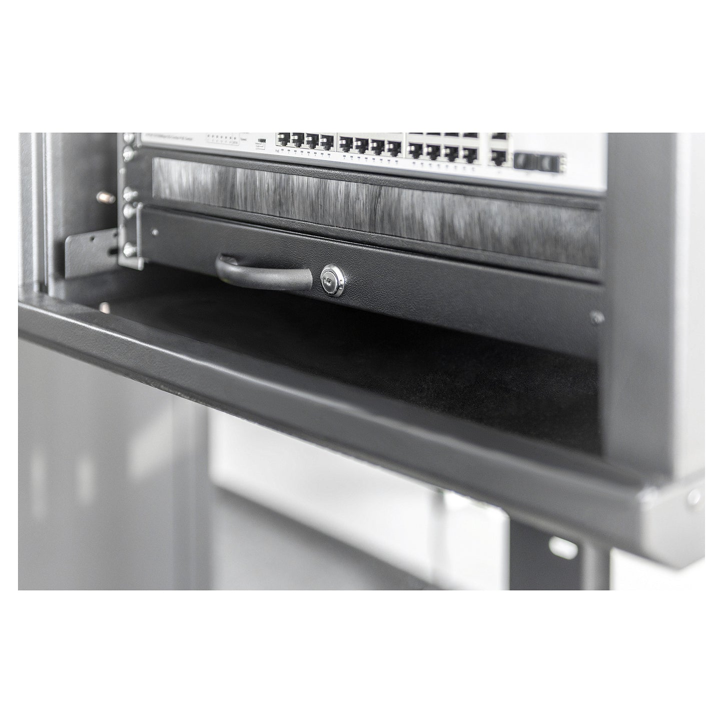 DIGITUS Schublade 1HE 483mm schwarz abschließbar