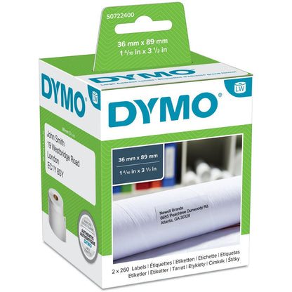 Dymo Farbband - S0722400 - 99012 - 2 Rollen á 260x - 36 x 89mm - weiß
