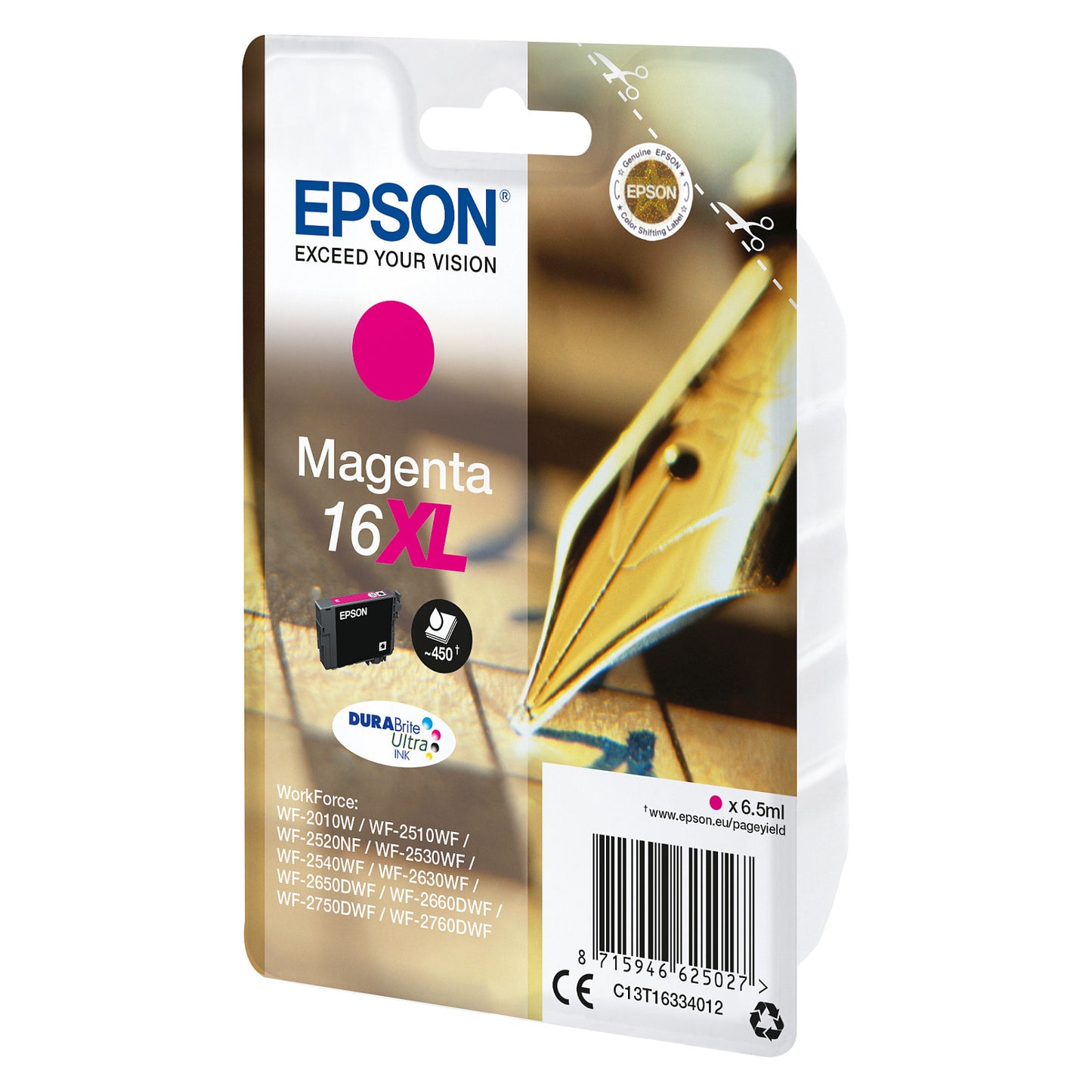 Epson Tinte 16XL C13T16314012 Magenta bis zu 450 Seiten