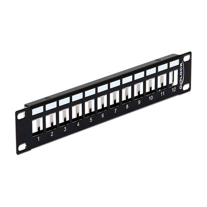 10" Keystone Patchpanel 12 Port Metall schwarz