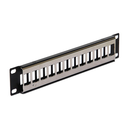 10" Keystone Patchpanel 12 Port Metall schwarz