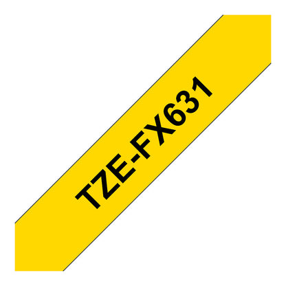Brother TZe-FX631 Beschriftungsband Schwarz auf Gelb