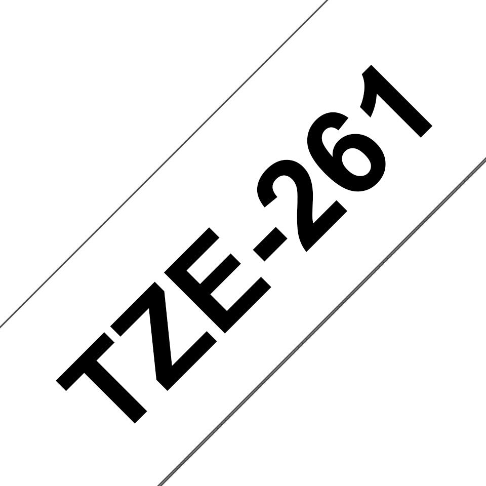 Schriftbandkassette Brother 36mm weiß/schwarz TZE261