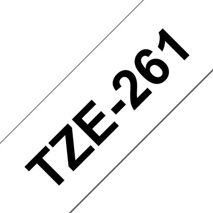 Schriftbandkassette Brother 36mm weiß/schwarz TZE261