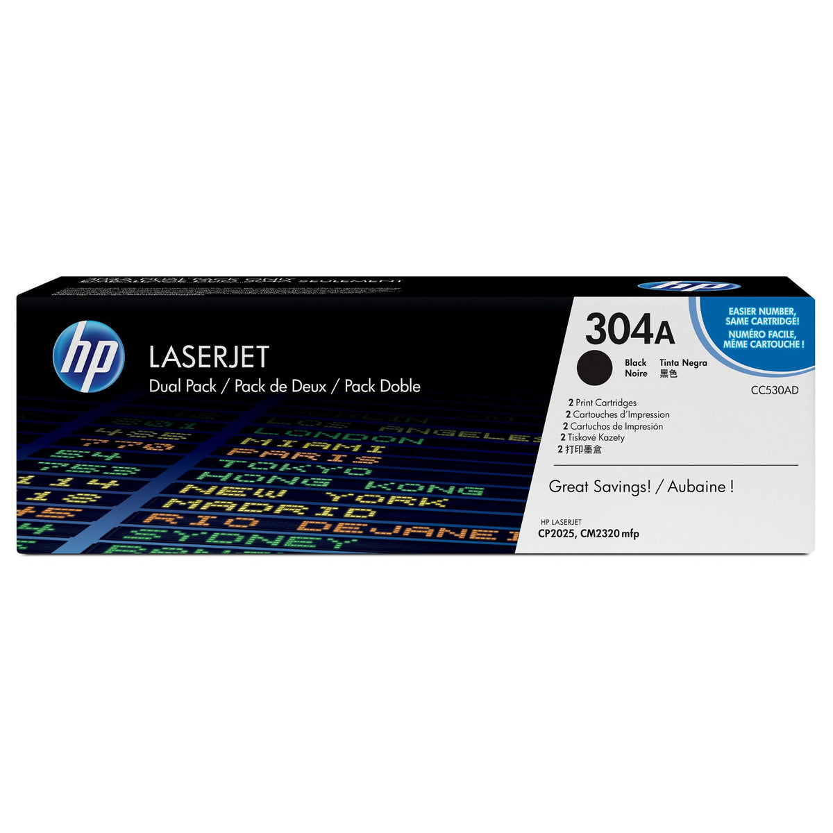 HP Toner 304A CC530AD Schwarz Doppelpack