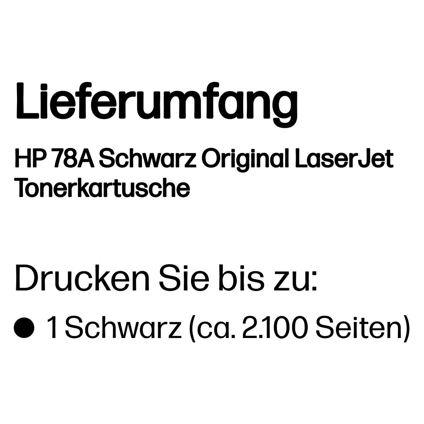 HP Toner 78A CE278A Schwarz