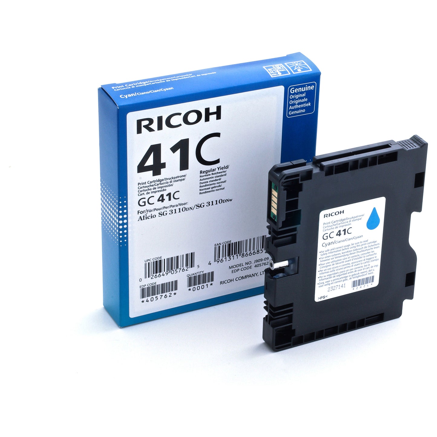 Ricoh Tinte 405762 cyan GC41C bis zu 2.200 Seiten ISO/IEC 24711