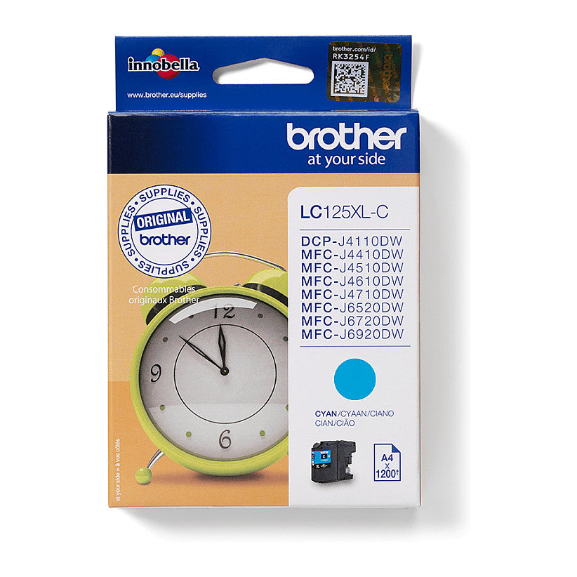 Brother Tinte LC-125XLC Cyan bis zu 1.200 Seiten nach ISO/IEC 24711