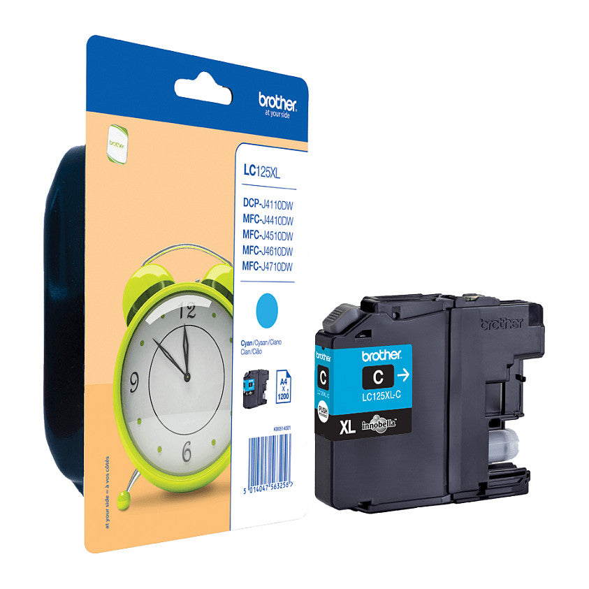 Brother Tinte LC-125XLC Cyan bis zu 1.200 Seiten nach ISO/IEC 24711