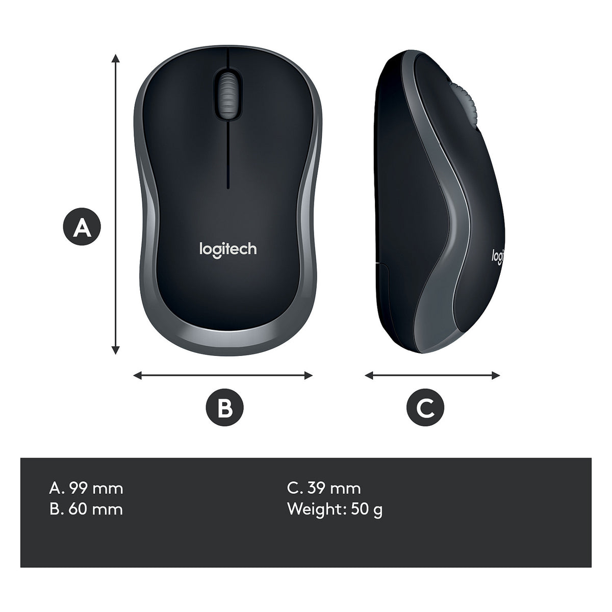 Logitech M185 Wireless grey