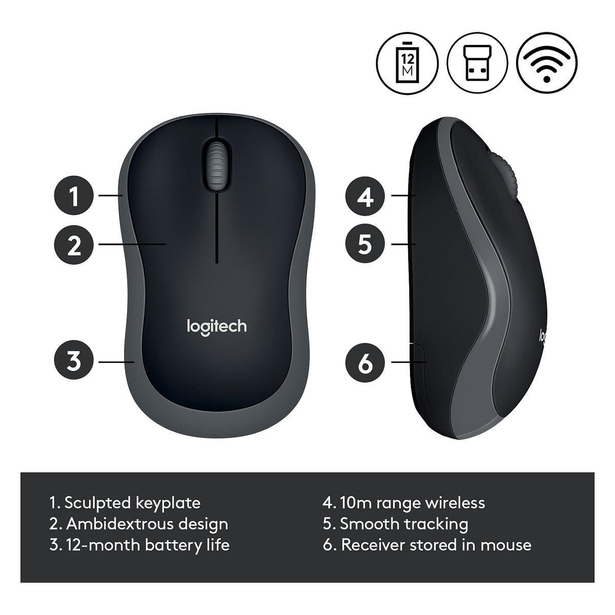 Logitech M185 Wireless grey