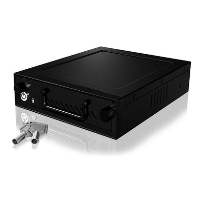 Wechselrahmen, 1xSATA/SAS 3,5"/2,5" HDD zu 1xSATA Host in 5,25" Einbauschacht, Hot Swap, mit Schloß, Aluminum ICY BOX