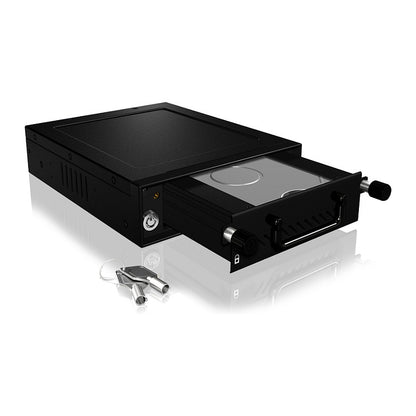 Wechselrahmen, 1xSATA/SAS 3,5"/2,5" HDD zu 1xSATA Host in 5,25" Einbauschacht, Hot Swap, mit Schloß, Aluminum ICY BOX