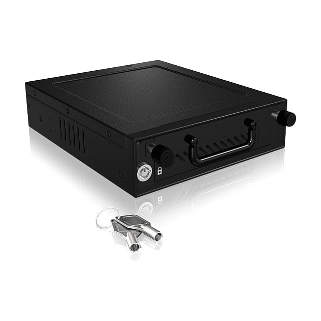 Wechselrahmen, 1xSATA/SAS 3,5"/2,5" HDD zu 1xSATA Host in 5,25" Einbauschacht, Hot Swap, mit Schloß, Aluminum ICY BOX