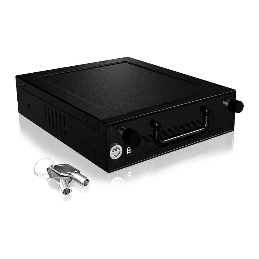 Wechselrahmen, 1xSATA/SAS 3,5"/2,5" HDD zu 1xSATA Host in 5,25" Einbauschacht, Hot Swap, mit Schloß, Aluminum ICY BOX