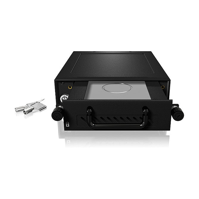 Wechselrahmen, 1xSATA/SAS 3,5"/2,5" HDD zu 1xSATA Host in 5,25" Einbauschacht, Hot Swap, mit Schloß, Aluminum ICY BOX