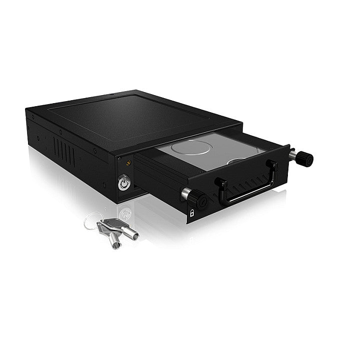 Wechselrahmen, 1xSATA/SAS 3,5"/2,5" HDD zu 1xSATA Host in 5,25" Einbauschacht, Hot Swap, mit Schloß, Aluminum ICY BOX