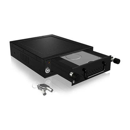Wechselrahmen, 1xSATA/SAS 3,5"/2,5" HDD zu 1xSATA Host in 5,25" Einbauschacht, Hot Swap, mit Schloß, Aluminum ICY BOX