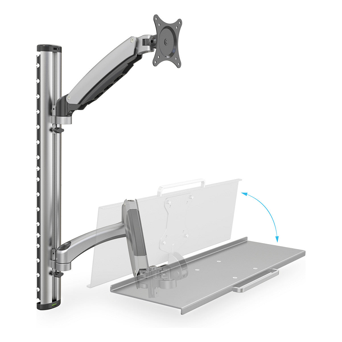 DIGITUS DA-90354 Wandhalterung für 1 Monitor + Tastaturhalterung 69cm 27" 8kg