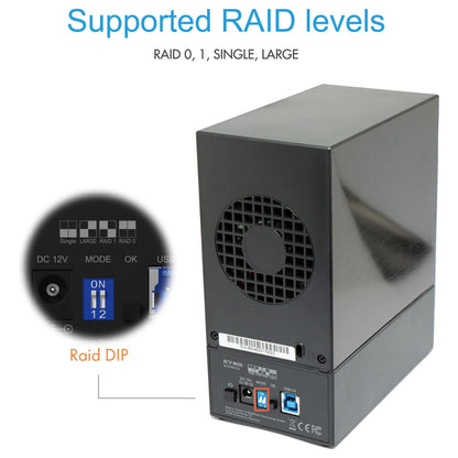 RAID-System. 2x SATA 3.5" zu 1x USB 3.0 RAID 0/1/LARGE/SINGLE ICY BOX