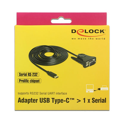 USB C > Adapter 1 x Seriell DB9 RS-232 Delock