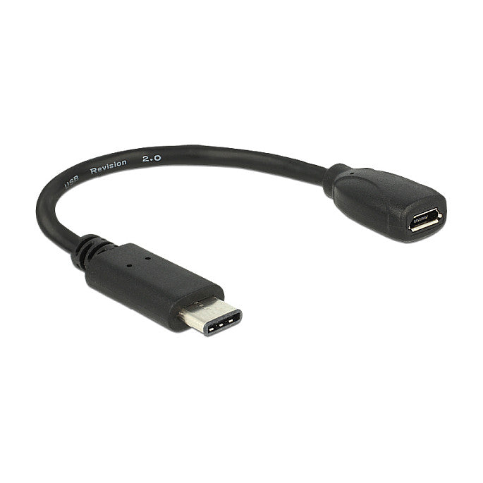 USB C > Adapter USB 2.0 Typ Micro-B Buchse 15 cm schwarz Delock